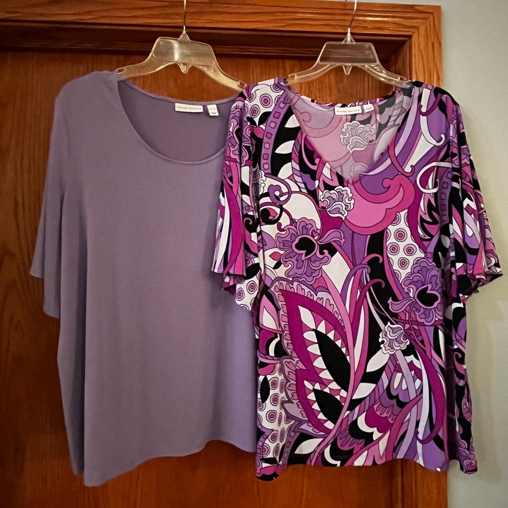 Set of Susan Graver liquid knit tops
